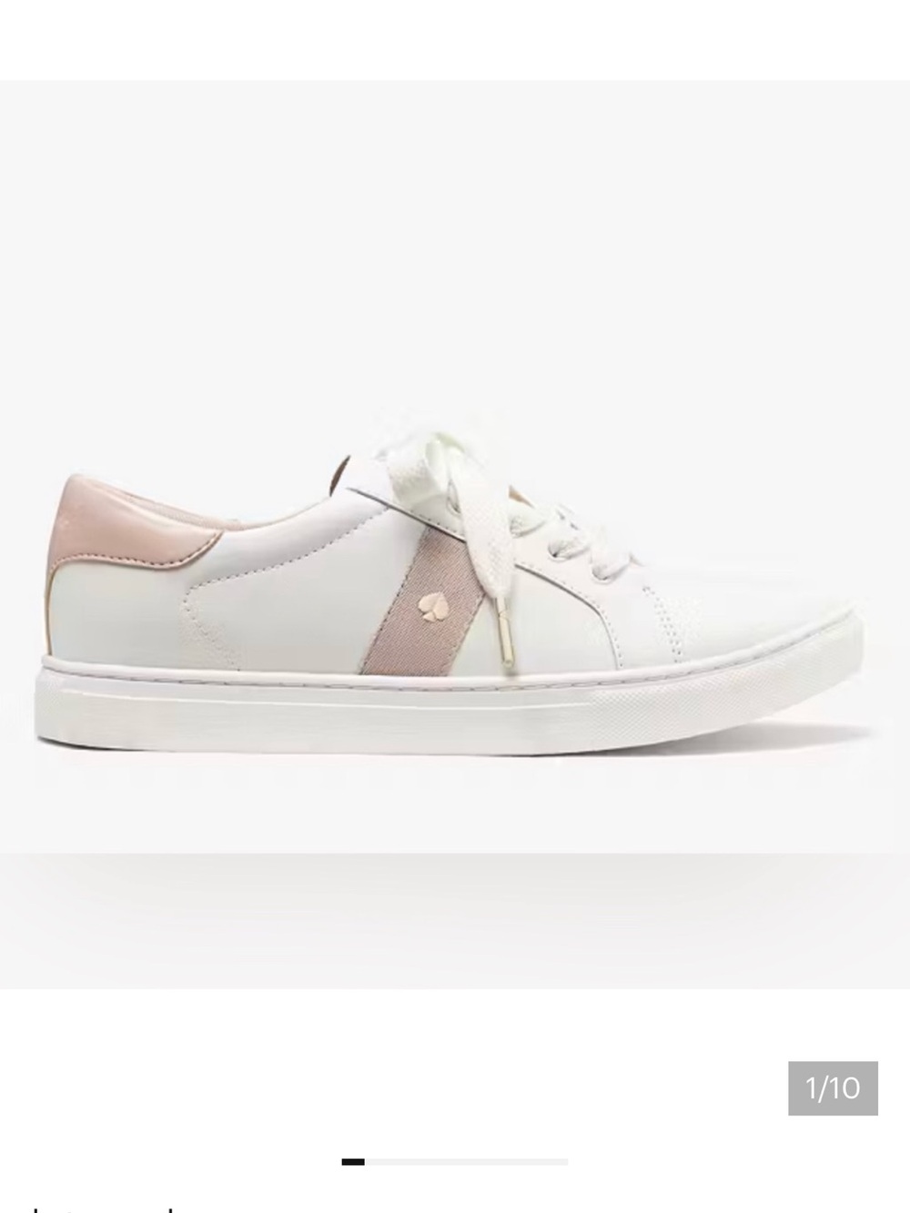 Kate Spade White and Blush Iggy Sneakers, size 7.5